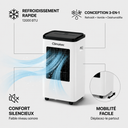 Climatiseur Mobile Silencieux 12000 BTU 3-en-1 – Idéal jusqu'à 51 m²